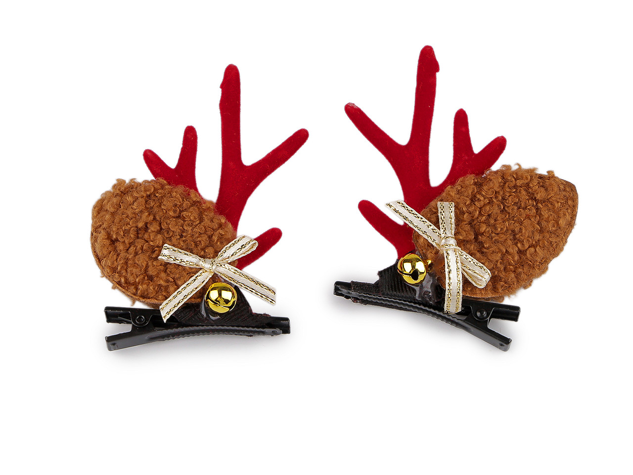 Párty sponky do vlasů vánoční, střední, 2 hnědá