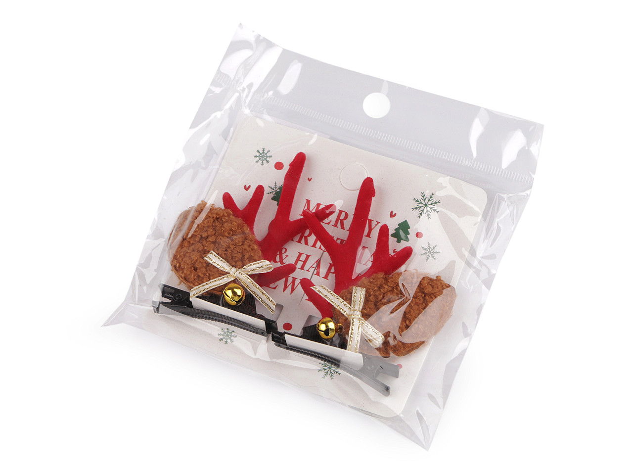 Párty sponky do vlasů vánoční, střední, 2 hnědá