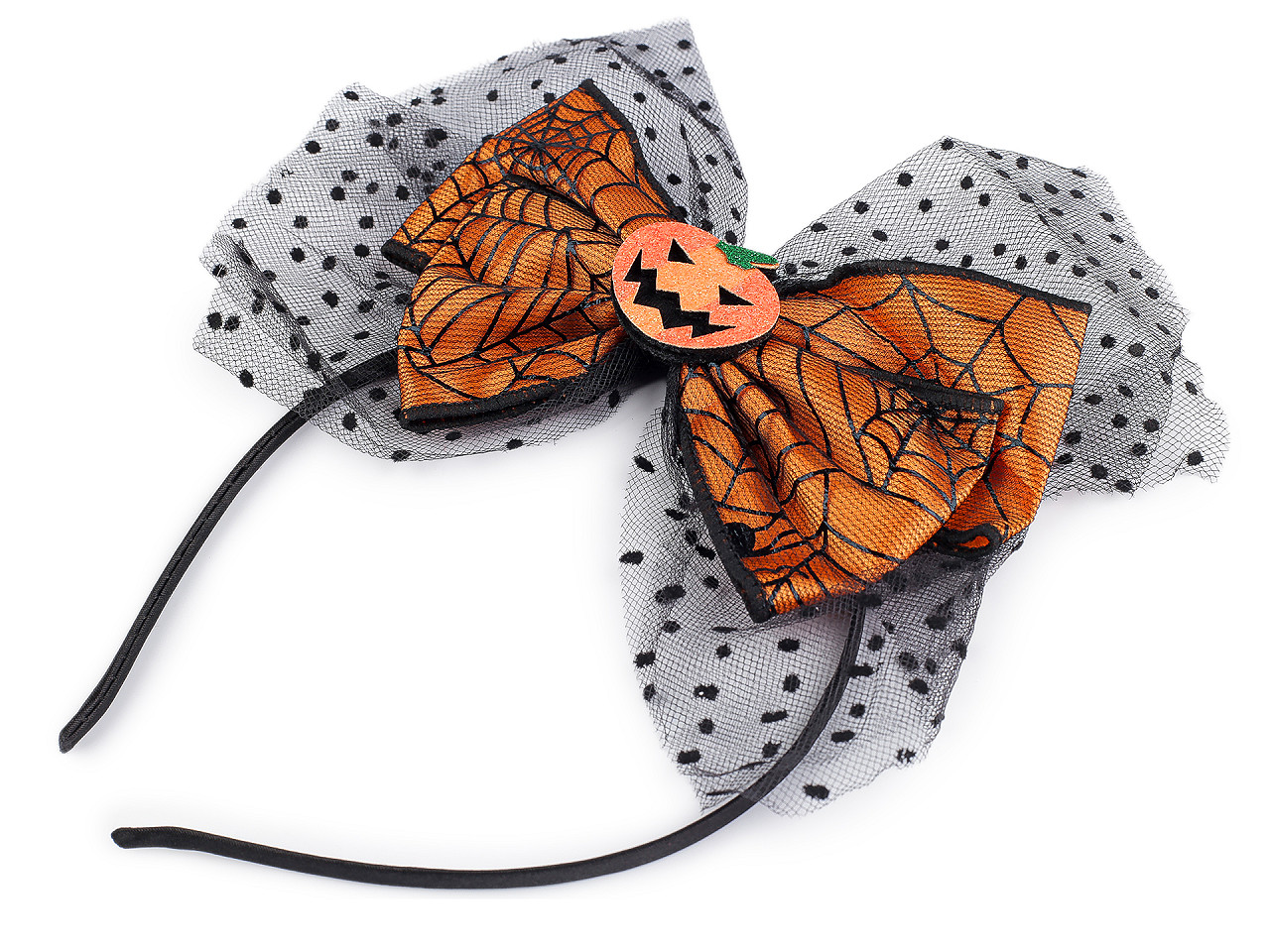 Čelenka do vlasů Halloween / čarodějnice, střední, 3 bordó