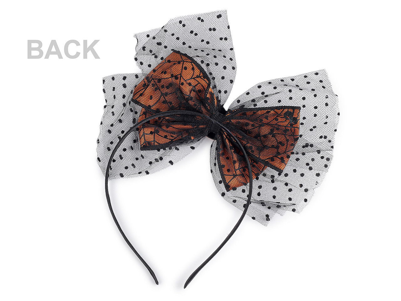 Čelenka do vlasů Halloween / čarodějnice, střední, 3 bordó