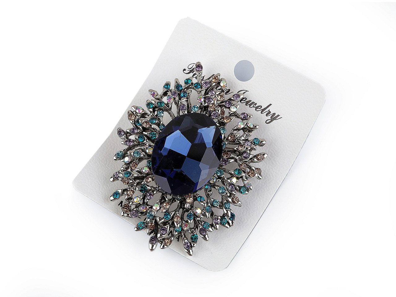 Brož s broušenými kamínky a kamenem, malé, aquazon