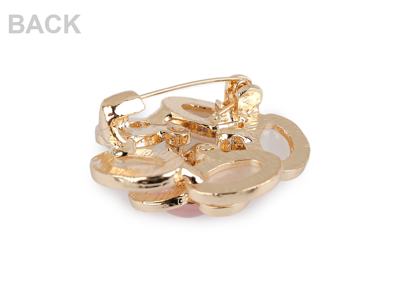 Brož květ, malé, pudrová