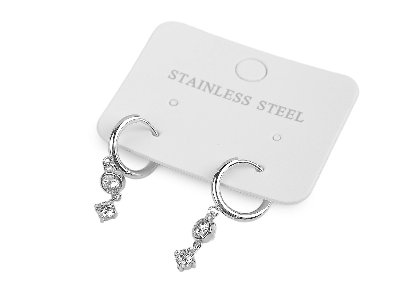 Náušnice z nerezovej ocele s brúsenými kamienkami