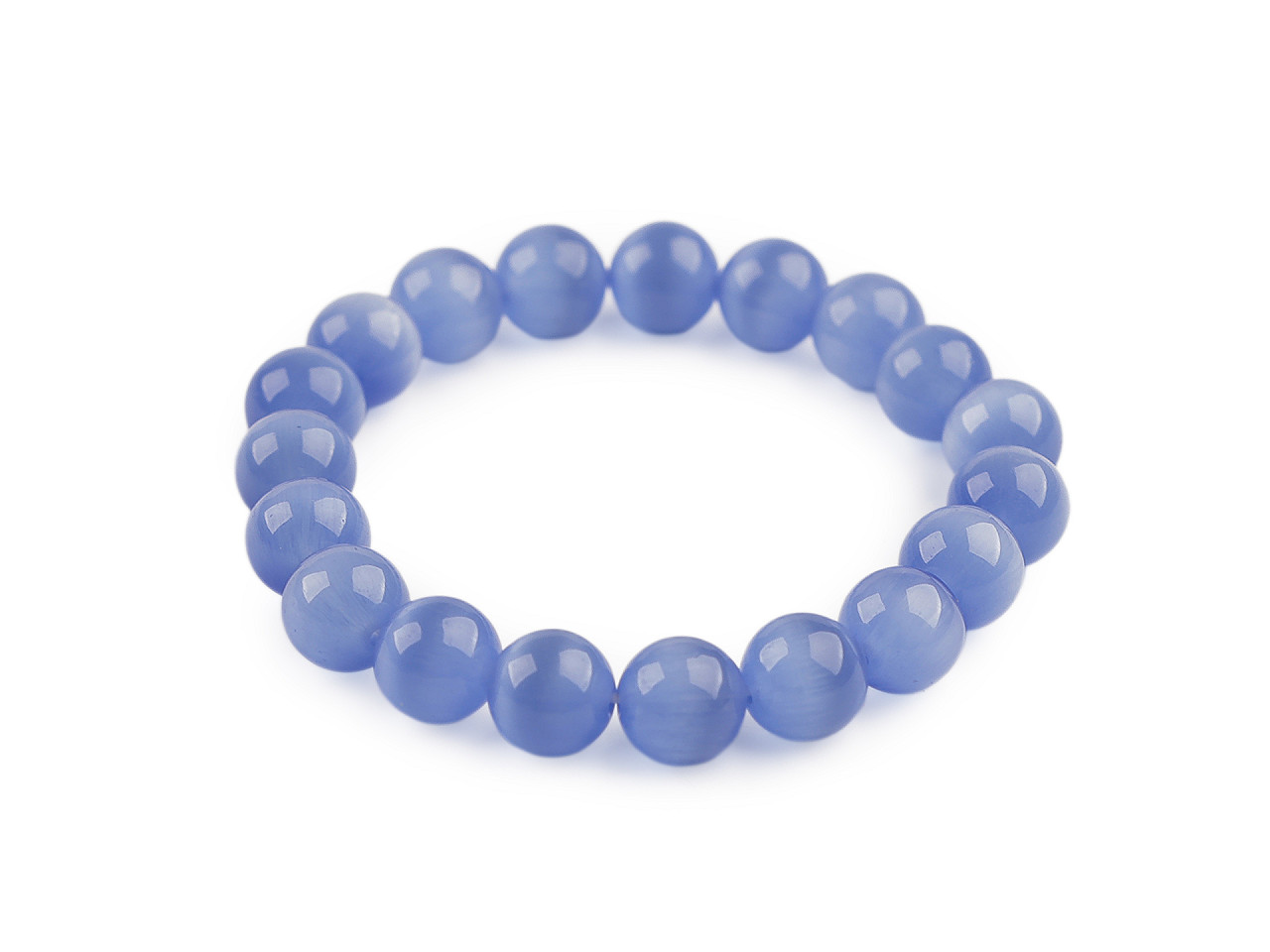 Náramek z minerálních, syntetických a skleněných korálků, střední, 10 béžová světlá sklo