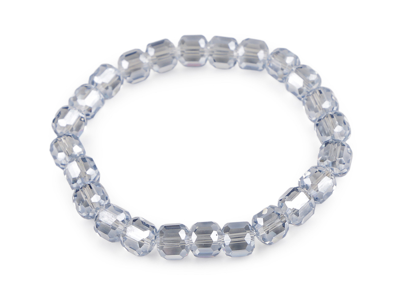 Náramek pružný z broušených korálků s AB efektem, malé, 1 crystal