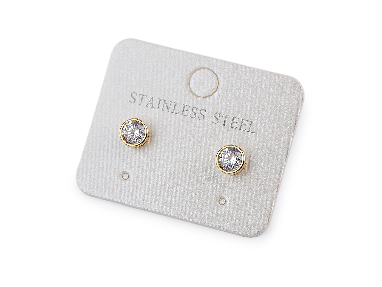 Náušnice z nerezovej ocele s brúseným kamienkom
