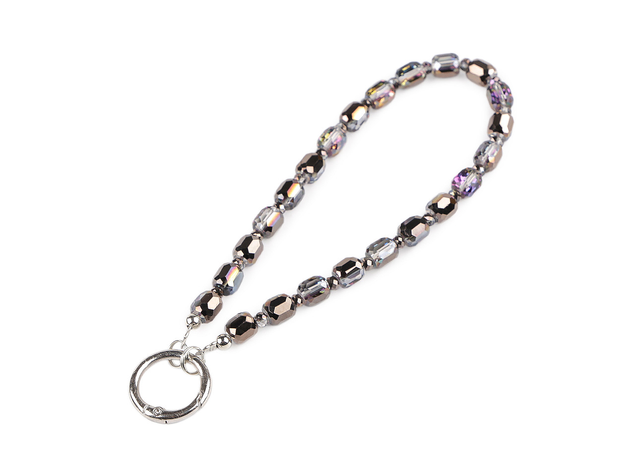 Přívěsek na mobil ze skleněných korálků, střední, 4 modrozelená AB