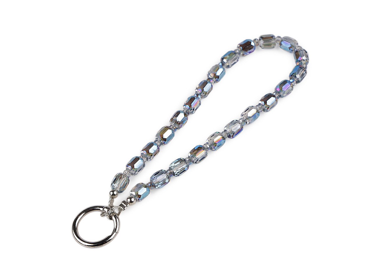 Přívěsek na mobil ze skleněných korálků, střední, 4 modrozelená AB