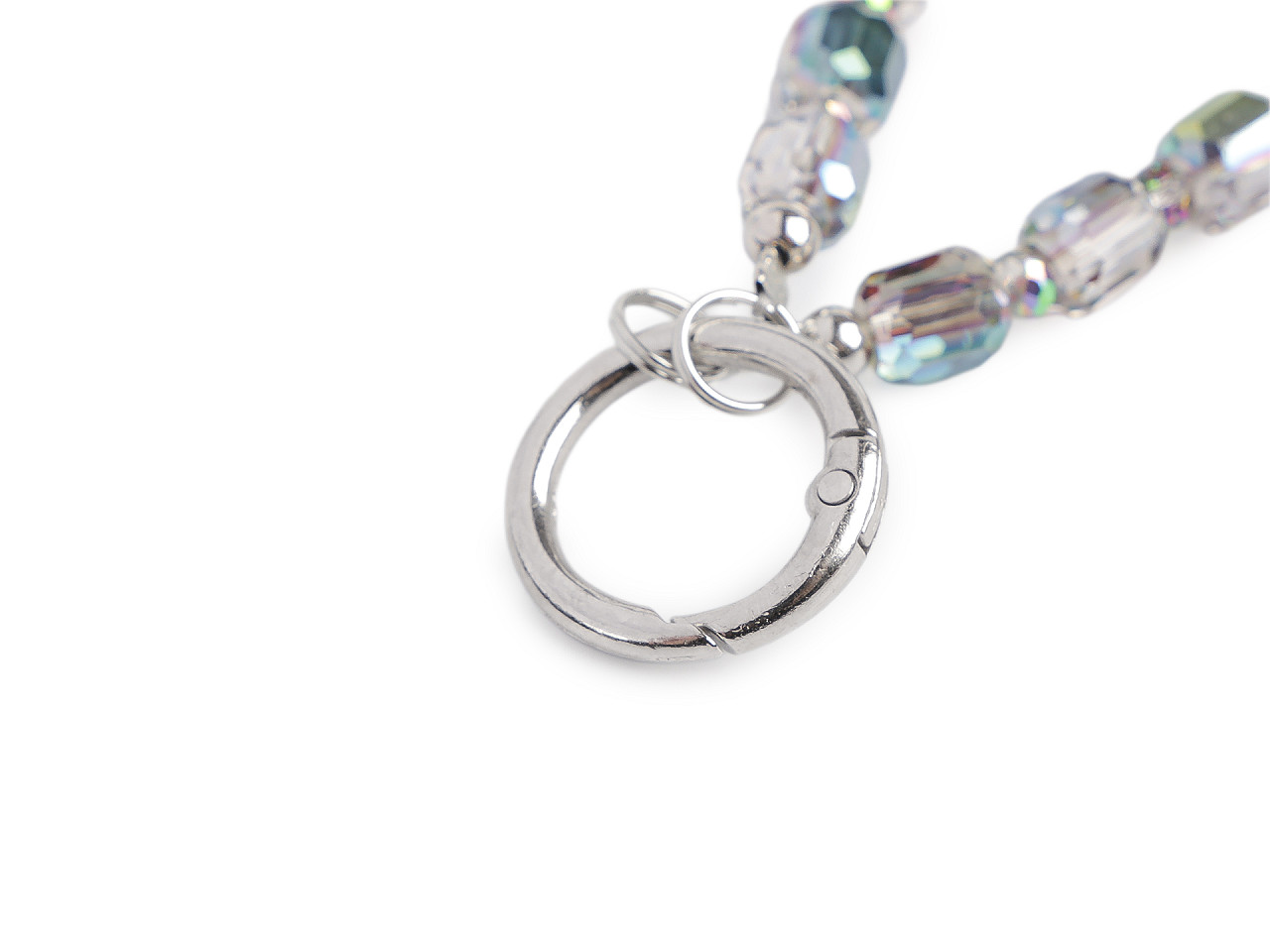 Přívěsek na mobil ze skleněných korálků, střední, 4 modrozelená AB