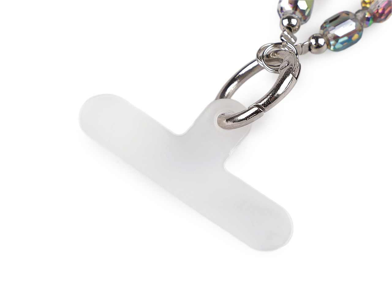 Přívěsek na mobil ze skleněných korálků, střední, 4 modrozelená AB