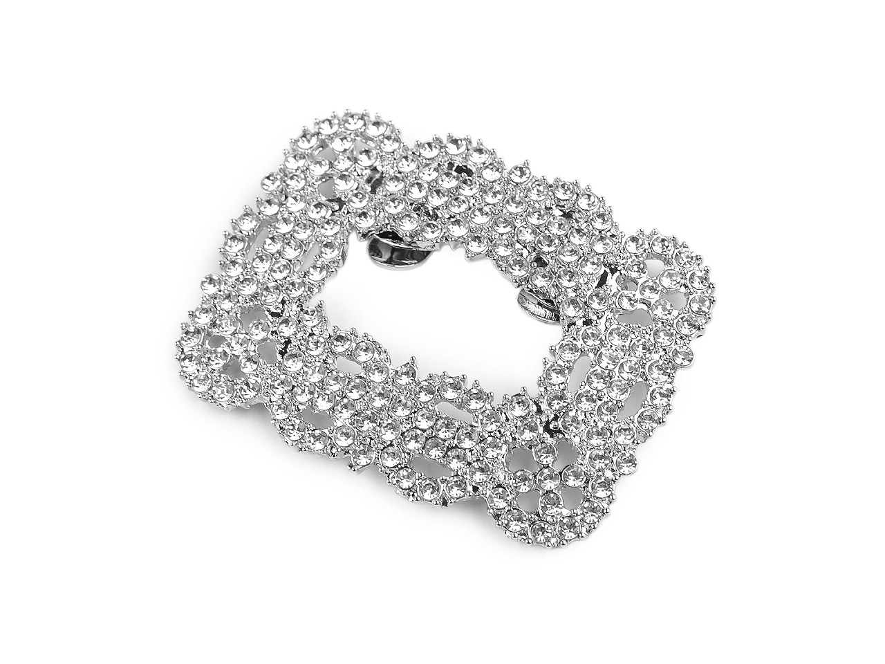 Klip / brož / ozdoba na boty s broušenými kamínky, střední, 2 crystal