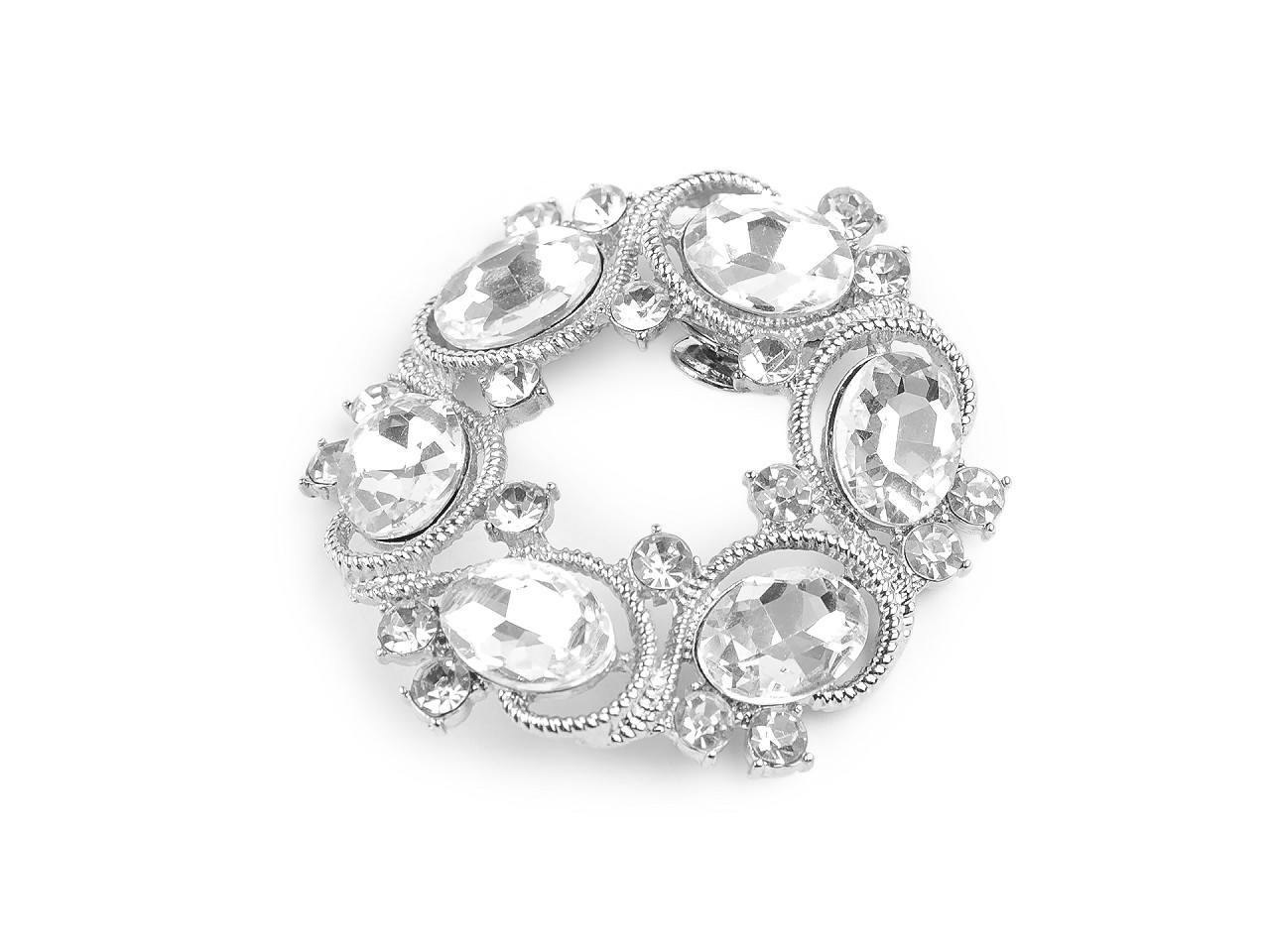 Klip / brož / ozdoba na boty s broušenými kamínky, střední, 3 crystal