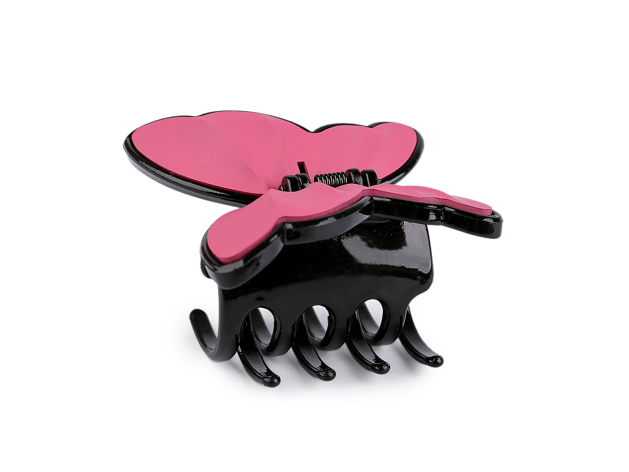 Skřipec do vlasů motýl, střední, 1 bílá lesk