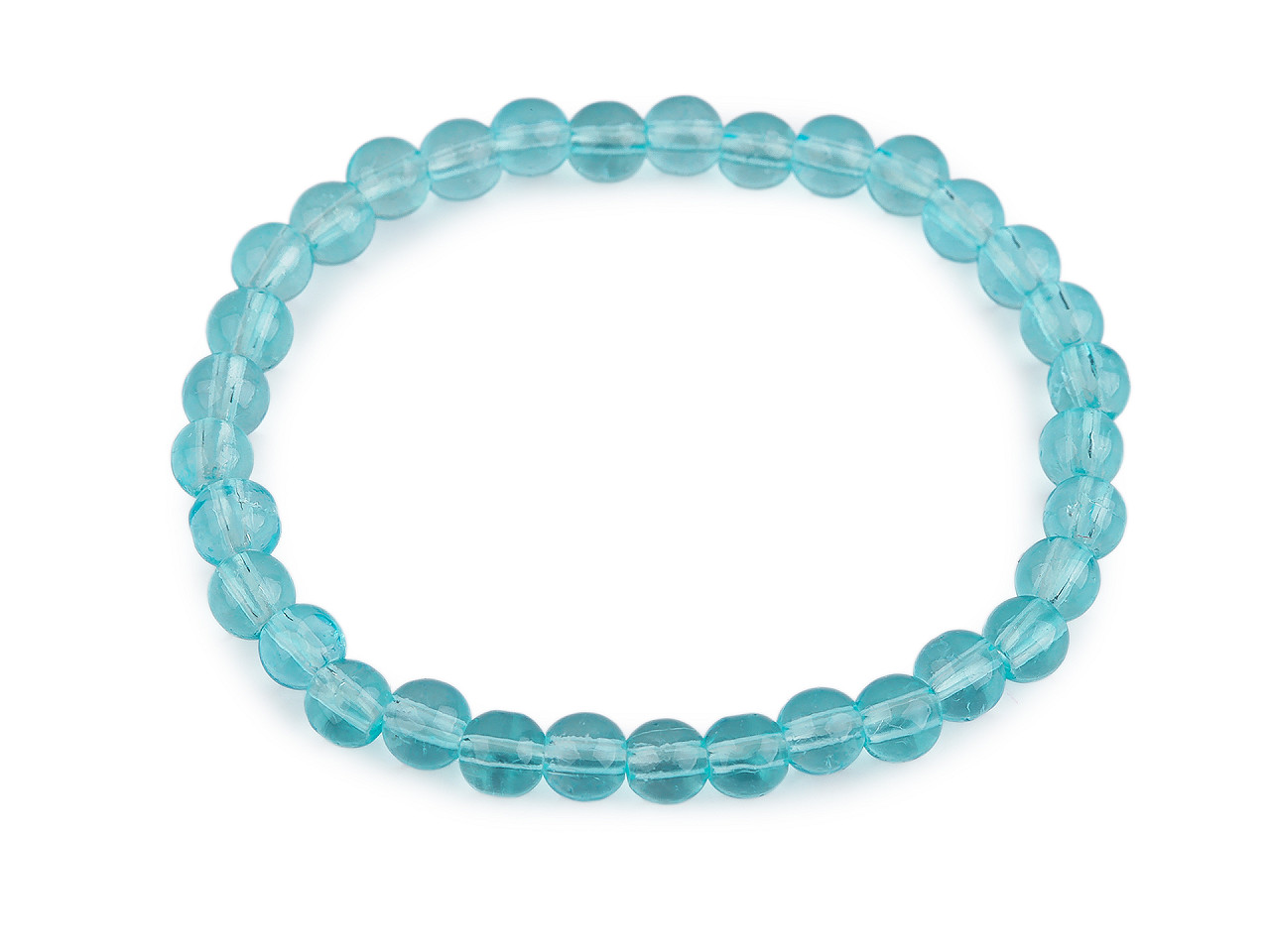 Náramek pružný ze skleněných korálků, malé, 2 žlutá