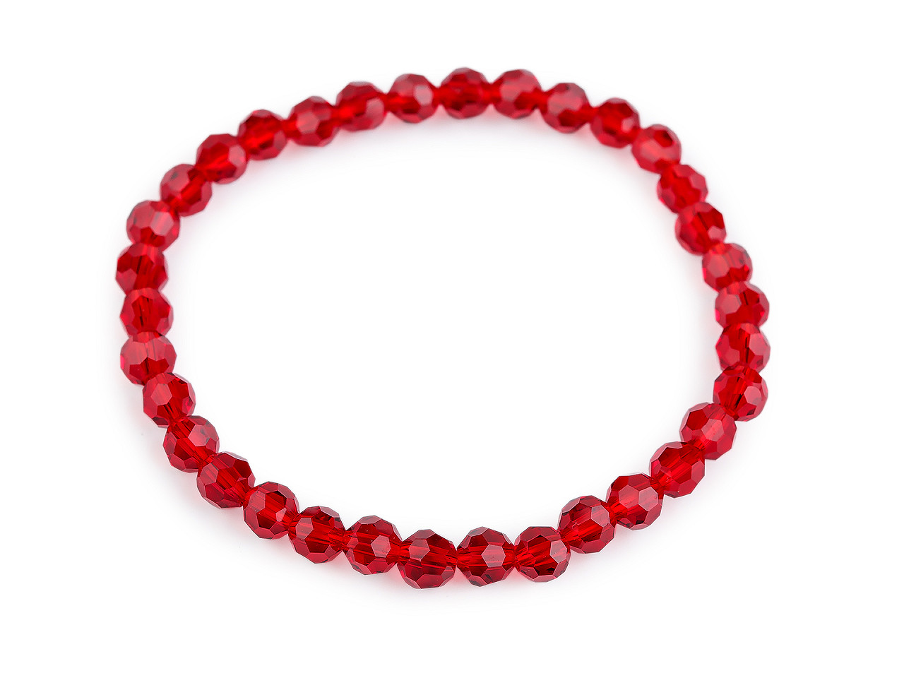 Náramek pružný z broušených korálků, malé, 6 pudrová