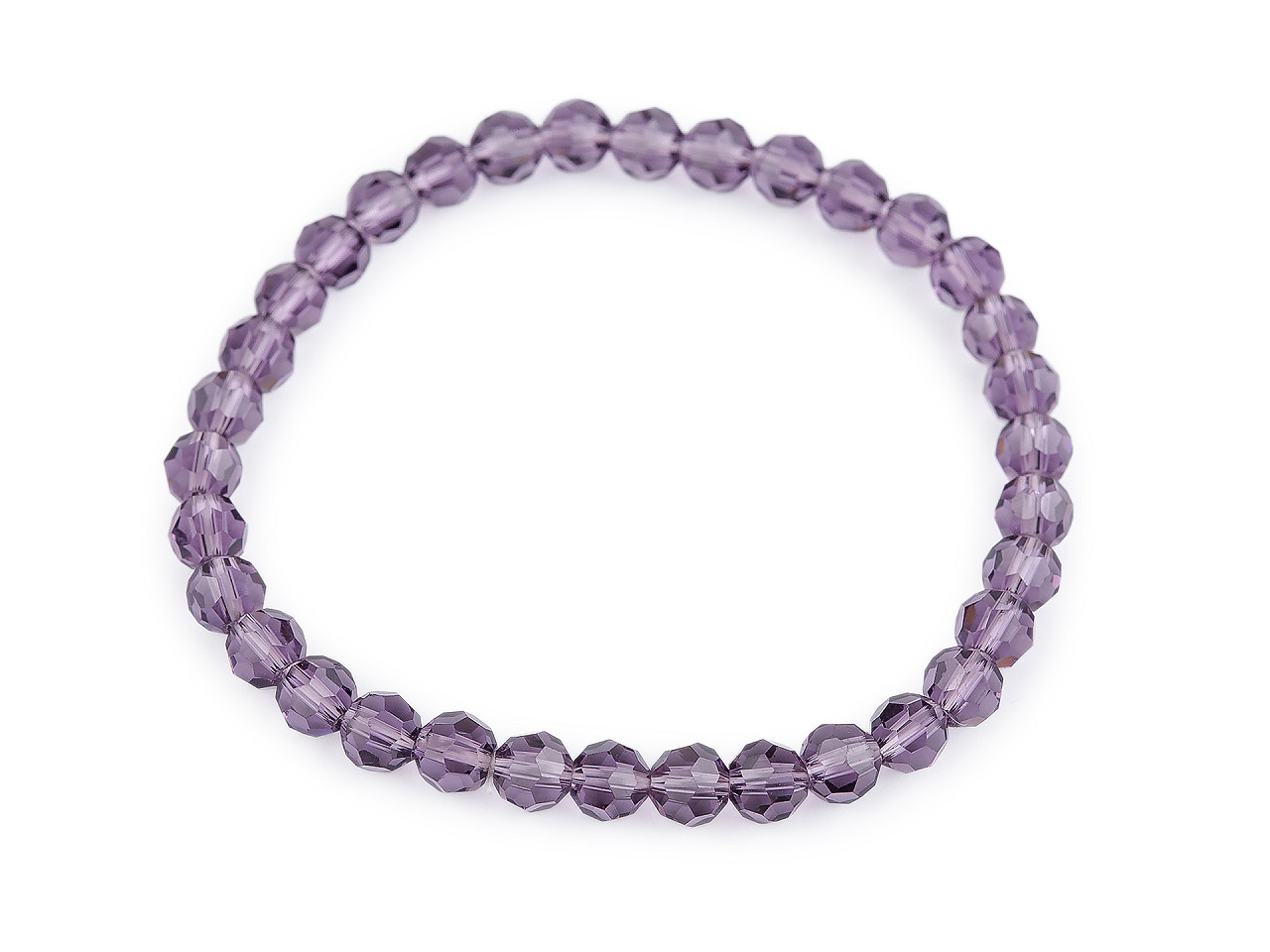 Náramek pružný z broušených korálků, malé, 6 pudrová