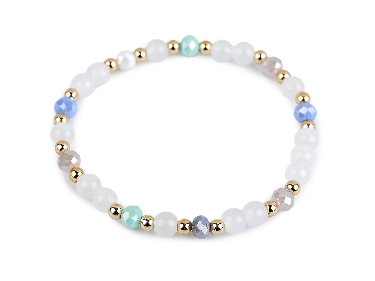 Náramok pružný zo sklenených korálikov