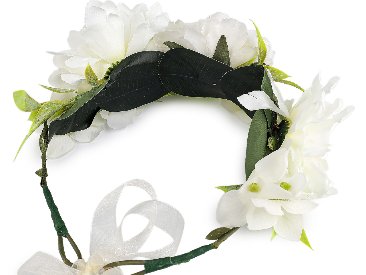 Květinový věneček do vlasů, malé, 2 starorůžová sv.