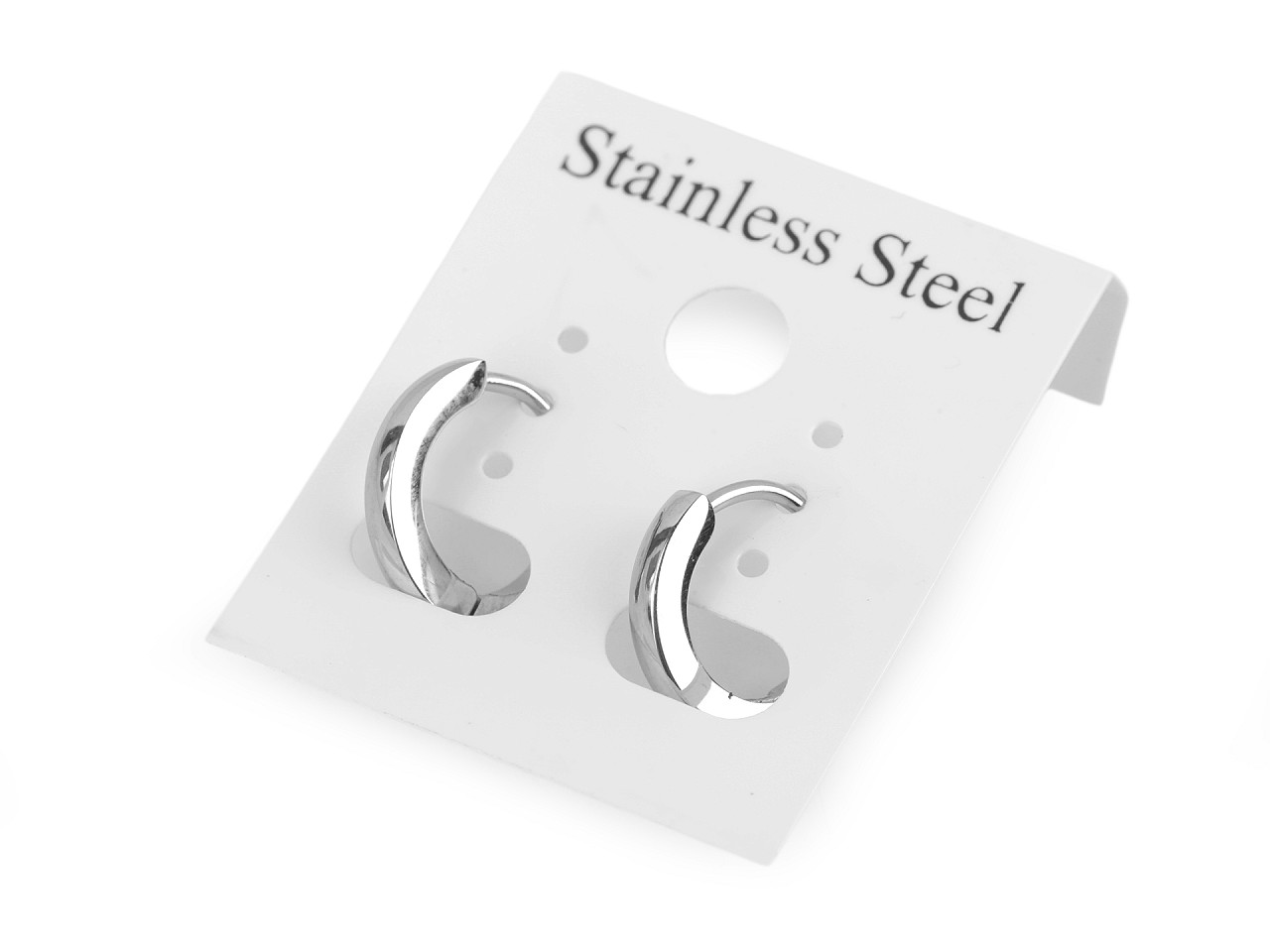 Náušnice z nerezové oceli kroužky, střední, 1 (Ø13 mm) stříbrná