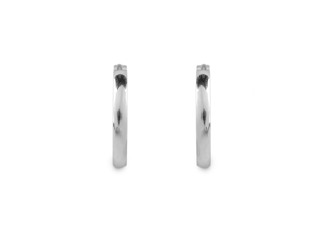 Náušnice z nerezové oceli kroužky, střední, 1 (Ø13 mm) stříbrná