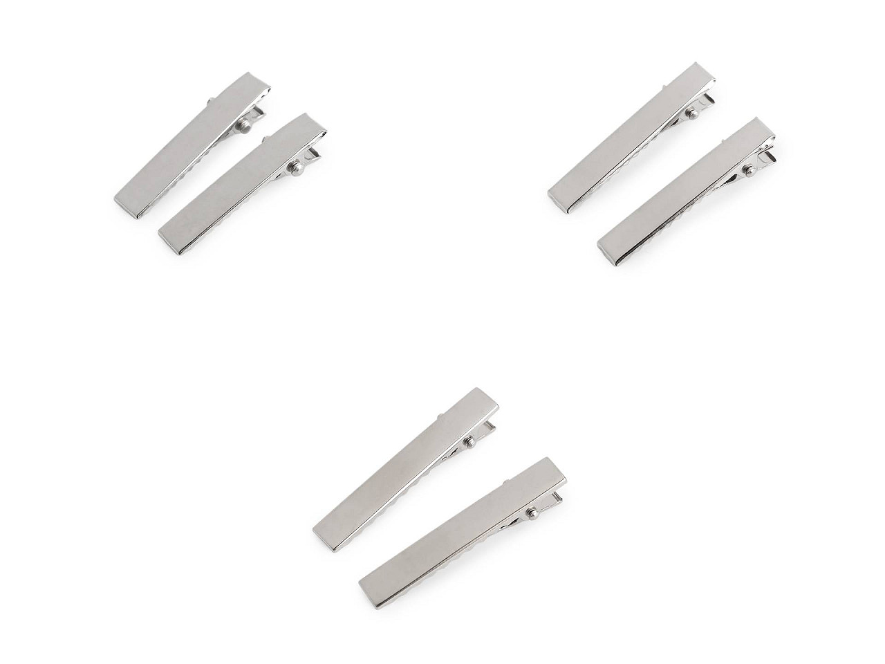 Sponky do vlasů / polotovar k dalšímu zdobení, velké, 2 40 mm platina