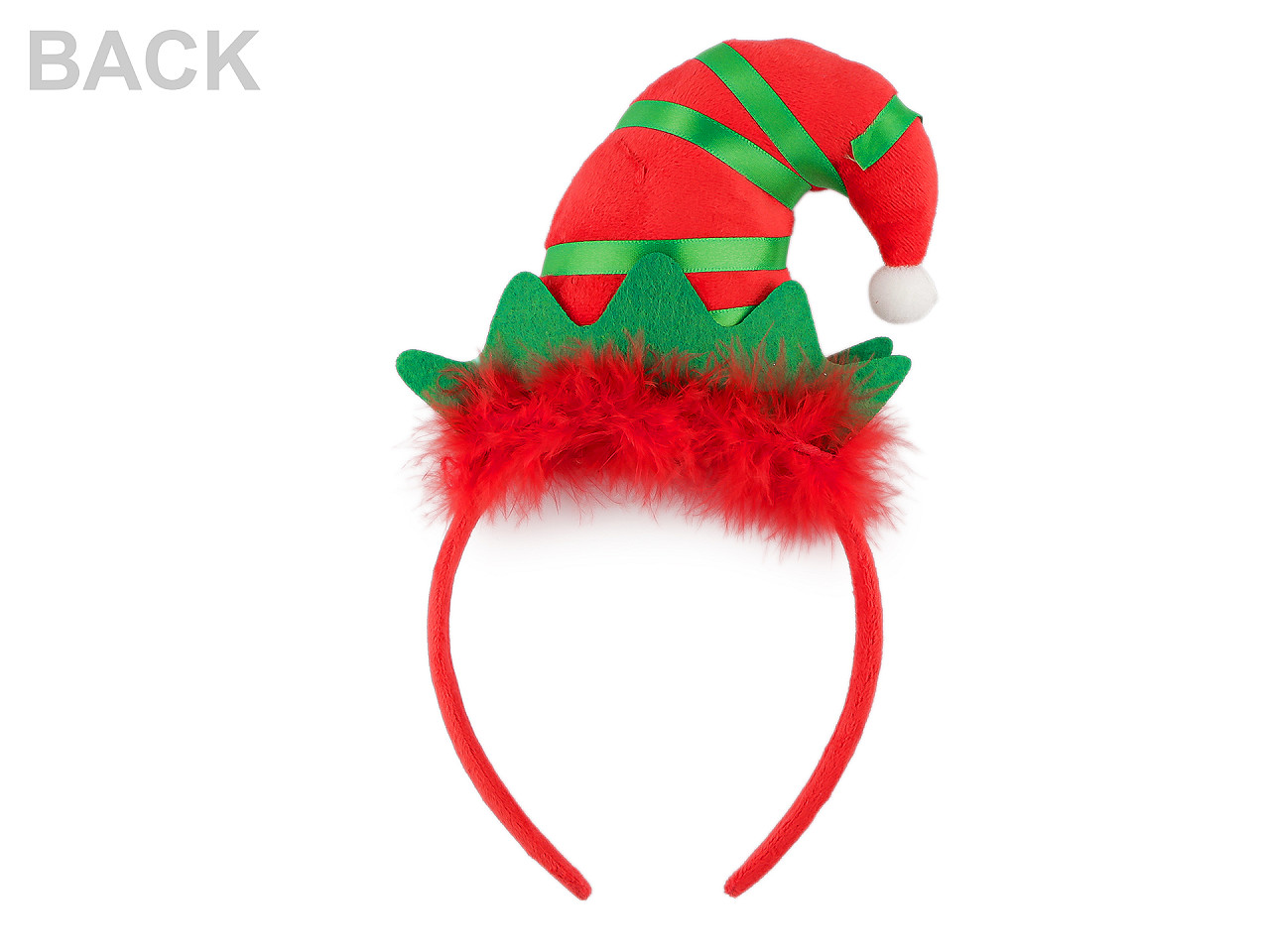 Čelenka do vlasů elf, vánoční / párty, střední, 1 červená