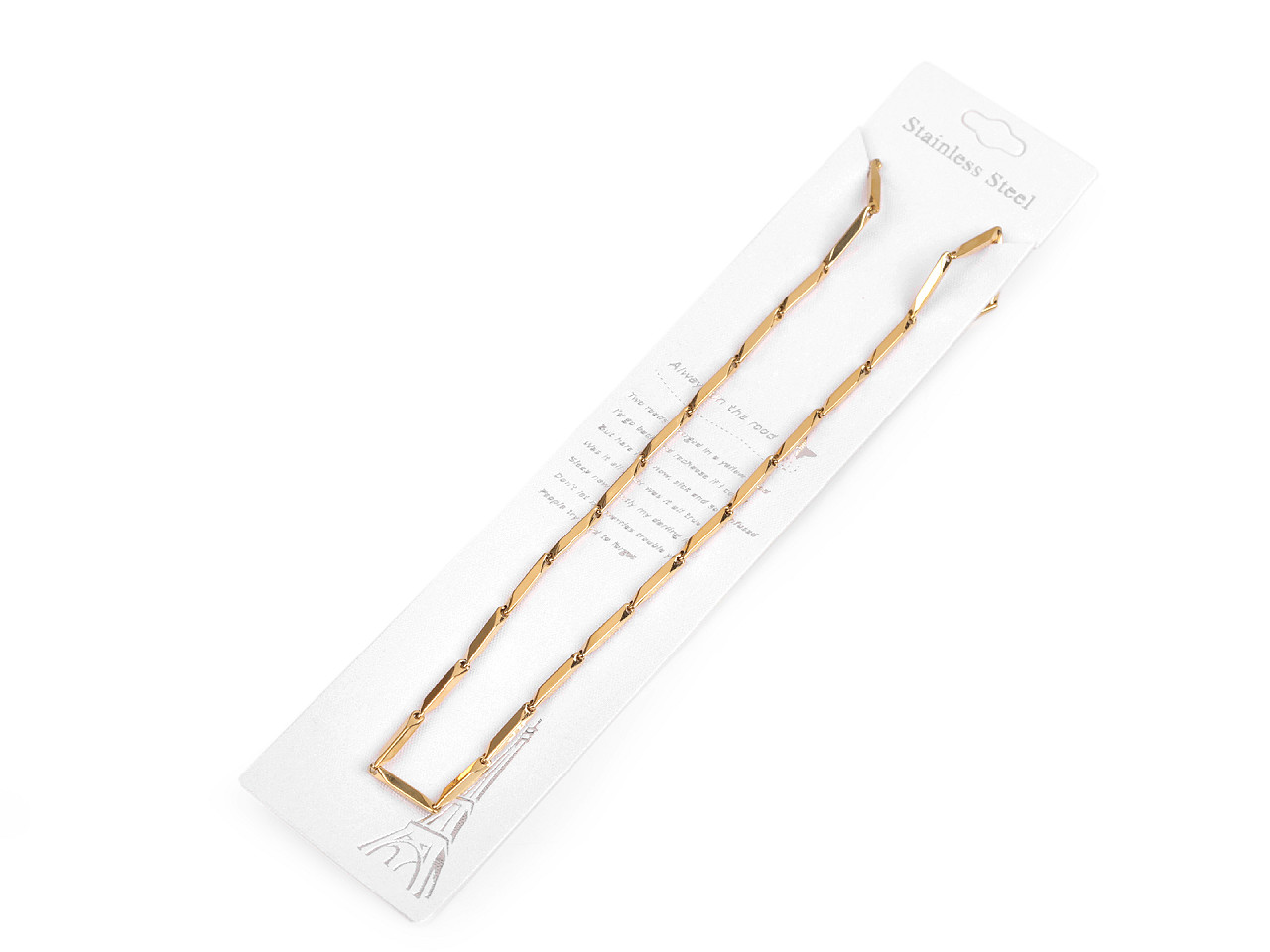 Náhrdelník z nerezové oceli, střední, 2 zlatá