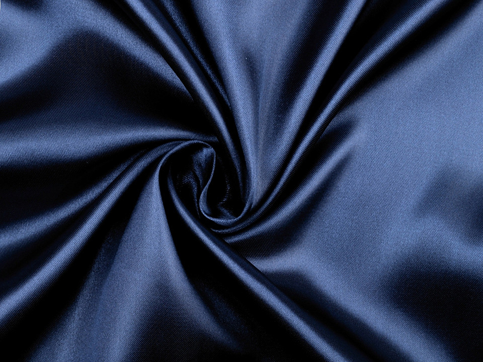 Satin fabric, dark blue, 1 m