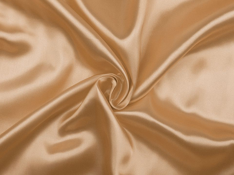 Satin fabric, beige camel, 1 m