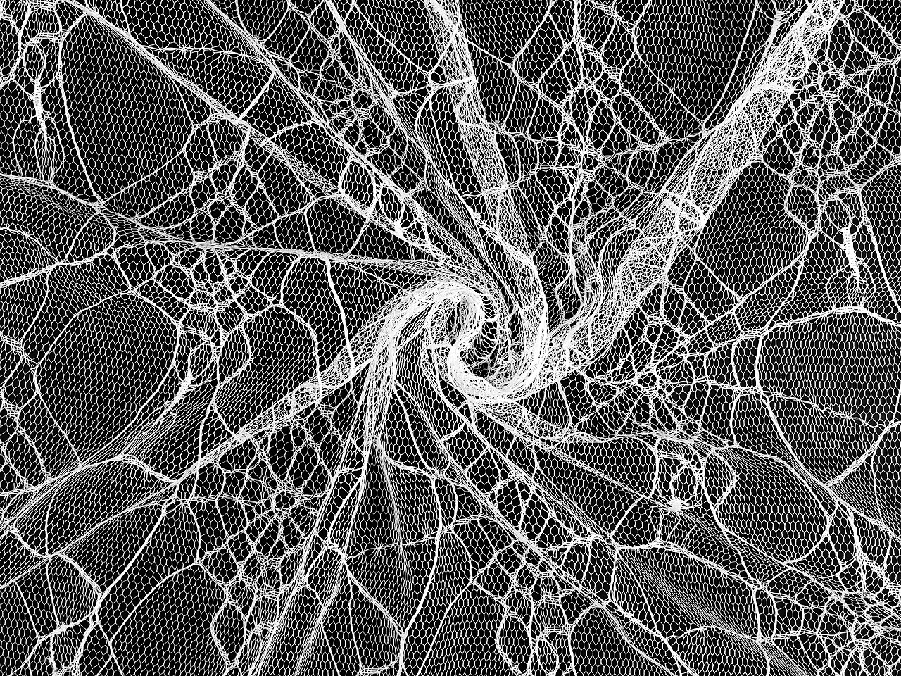 Tyl pavučina, střední, 4 černá