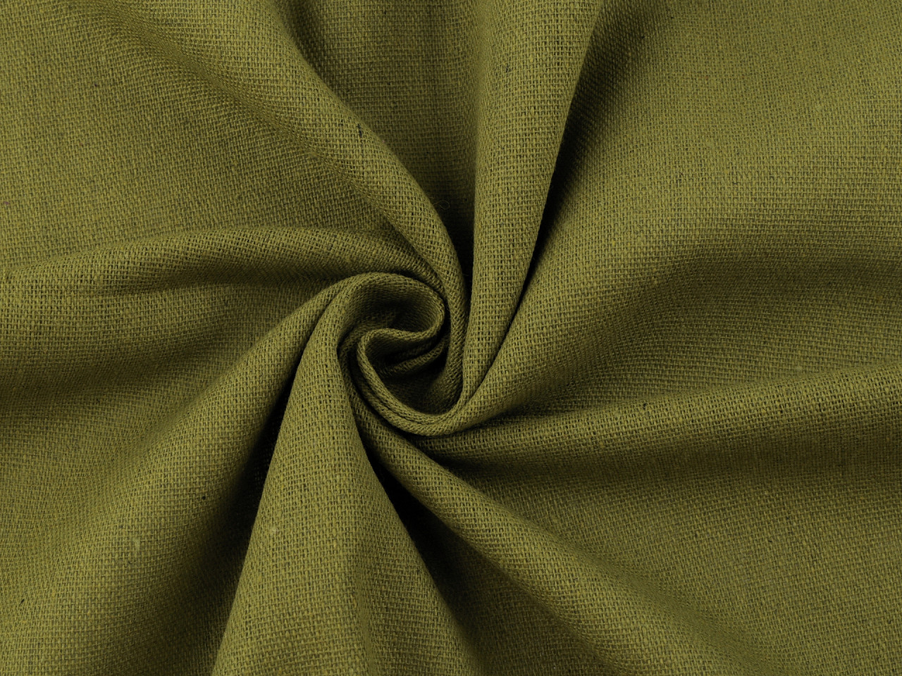 Linen fabric, green steppe, 1 m