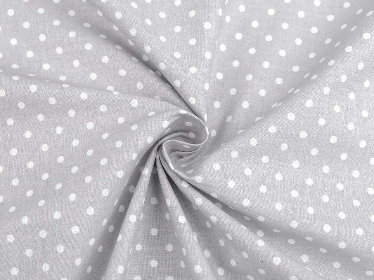 Bavlněná látka / plátno puntíky, střední, 6 (74) bílá šedá