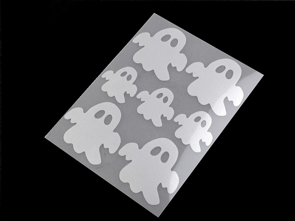 Reflective iron-on patches 9x12 cm, grey pearl, 1 bag