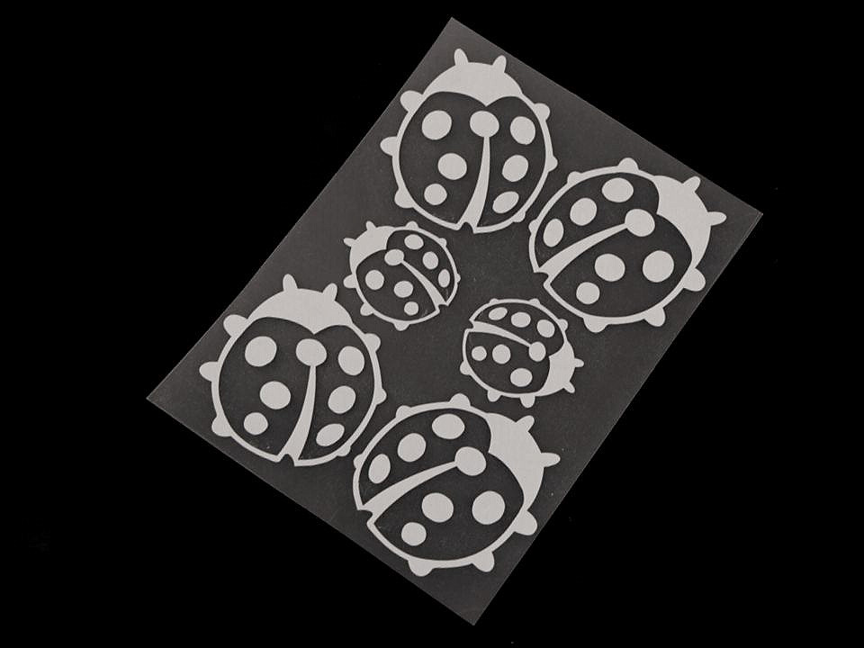 Reflective iron-on patches 9x12 cm, grey pearl, 1 bag