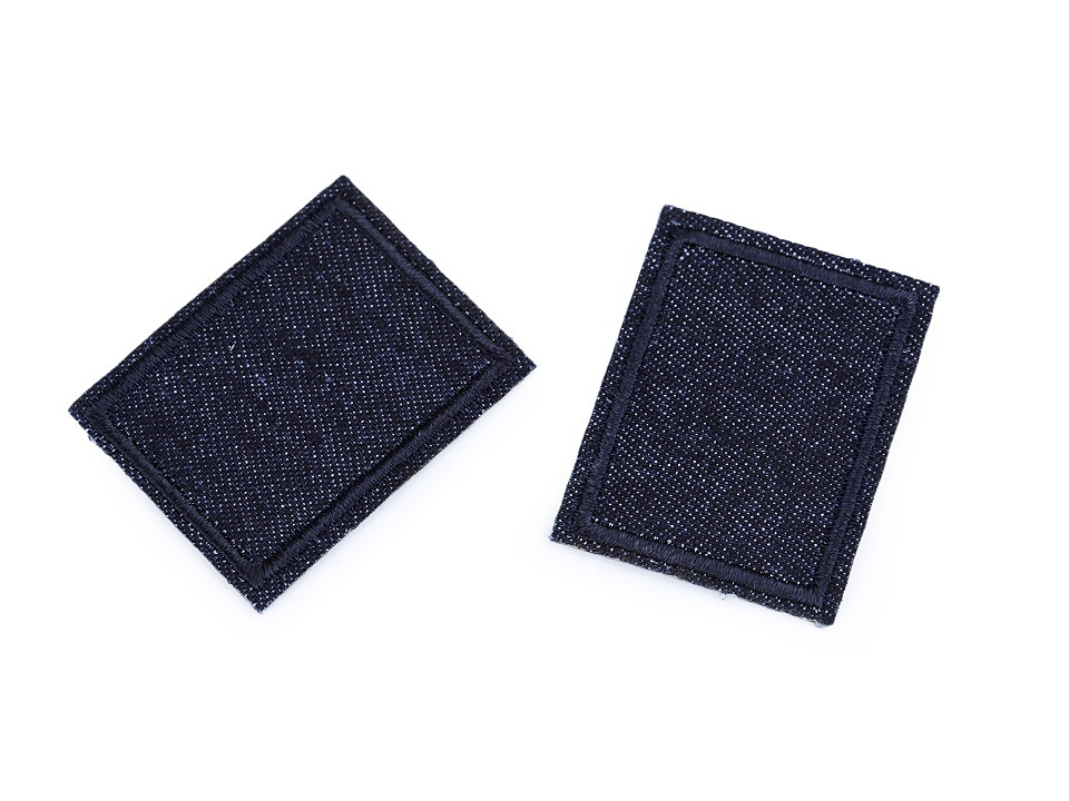 Nažehlovací záplaty pro opravy dírek i zdobení 3x4 cm, střední, 13 modrá tmavá jeans
