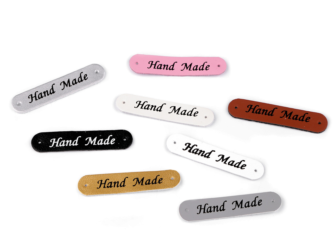 Nášivka / štítok z eko kože Hand Made 10x48 mm