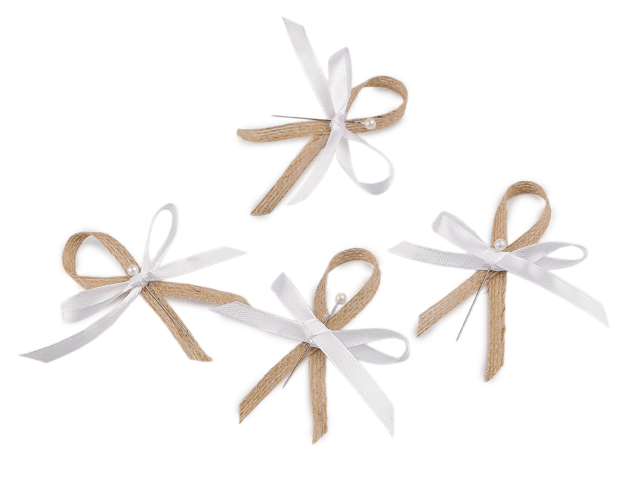 Svadobná jutová mašlička / vonička