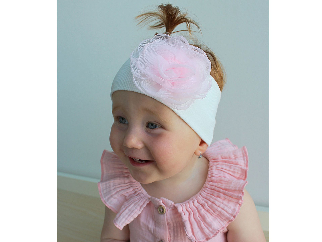 Organzový květ růže k našití a nalepení Ø8 cm, střední, 9 petrolejová