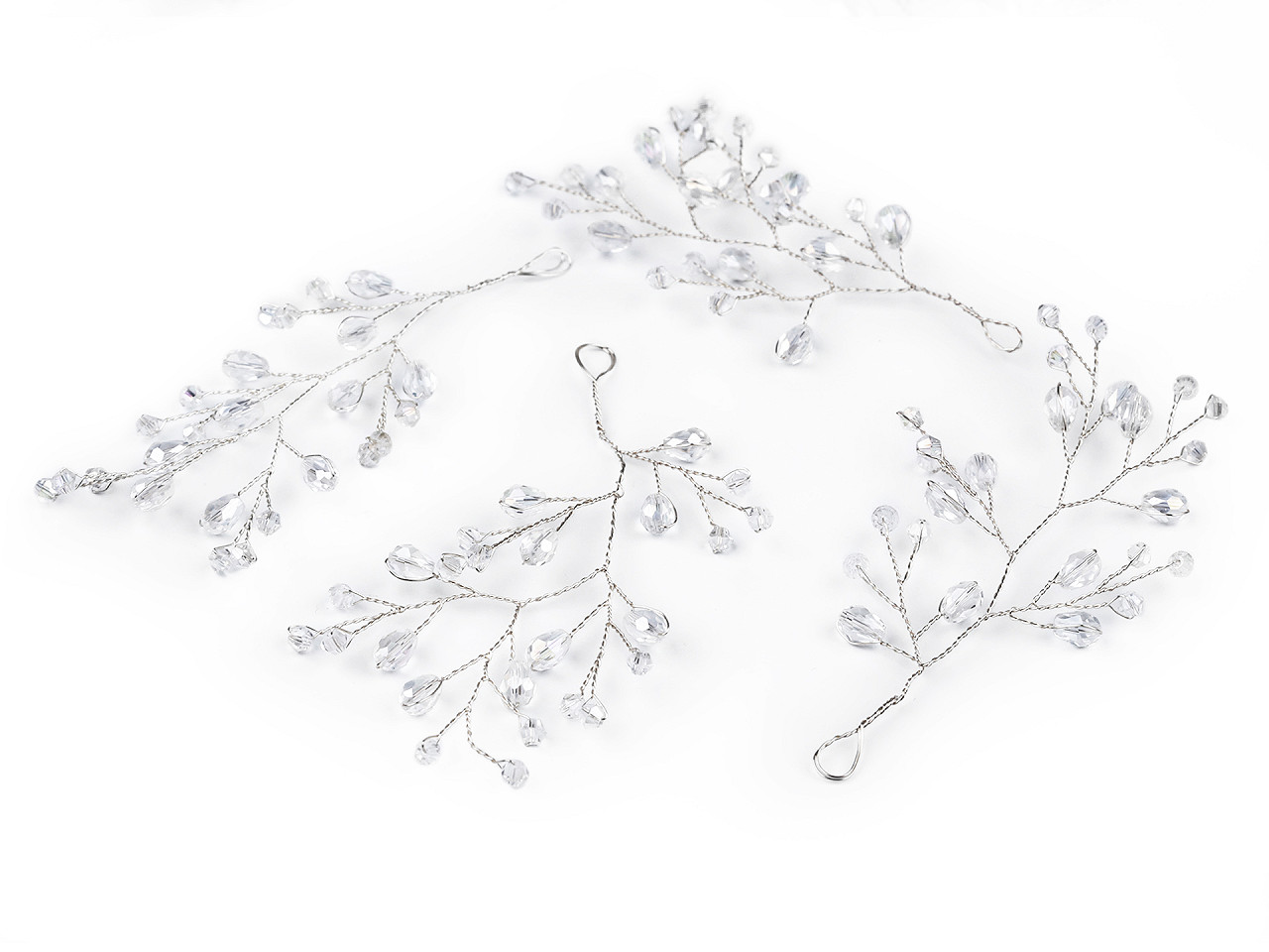 Větvička drátěná s broušenými korálky hand made, střední, 2 zlatá zlatá