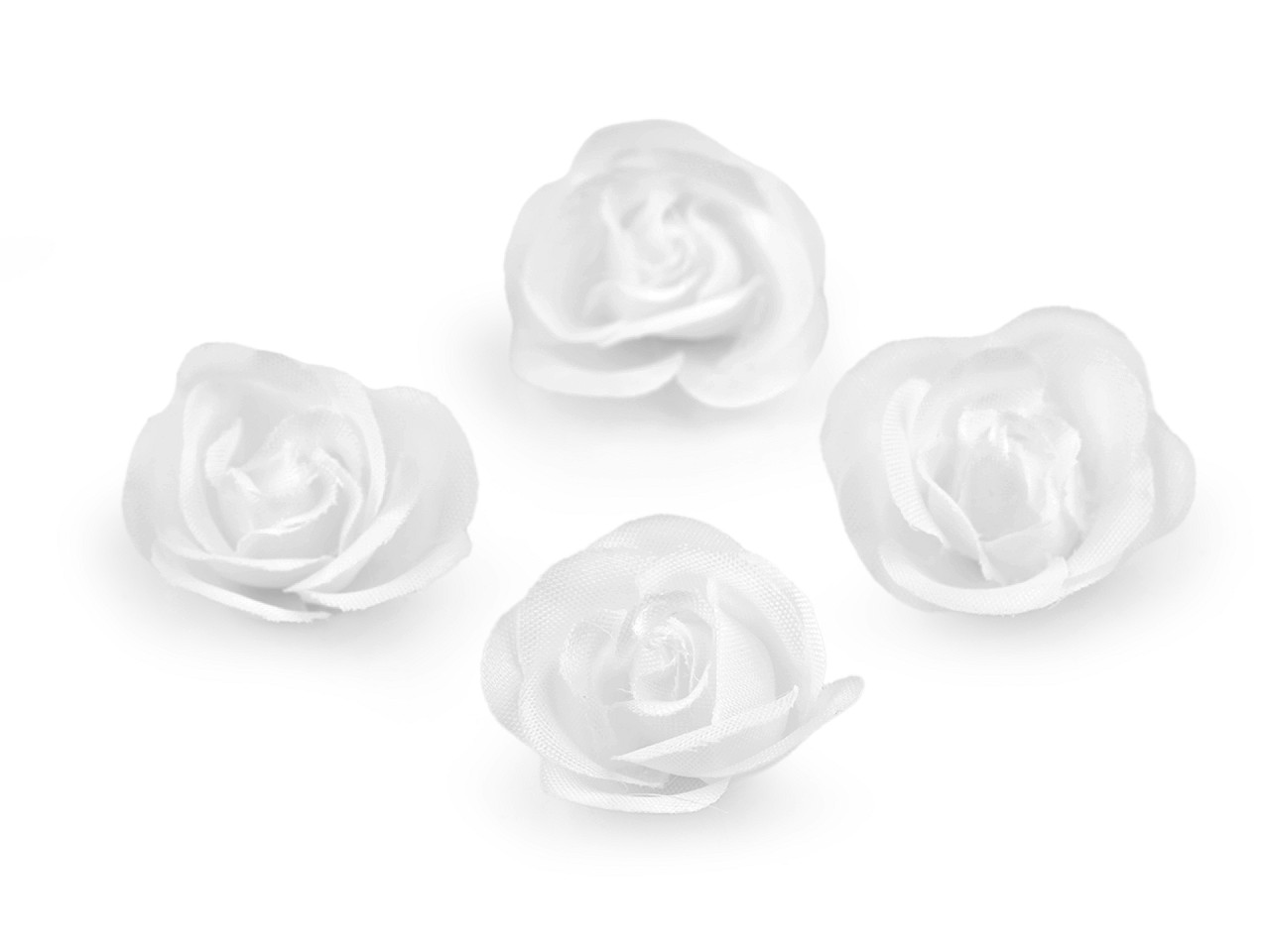 Textilní květ růže Ø3 cm, malé, 6 modrá světlá