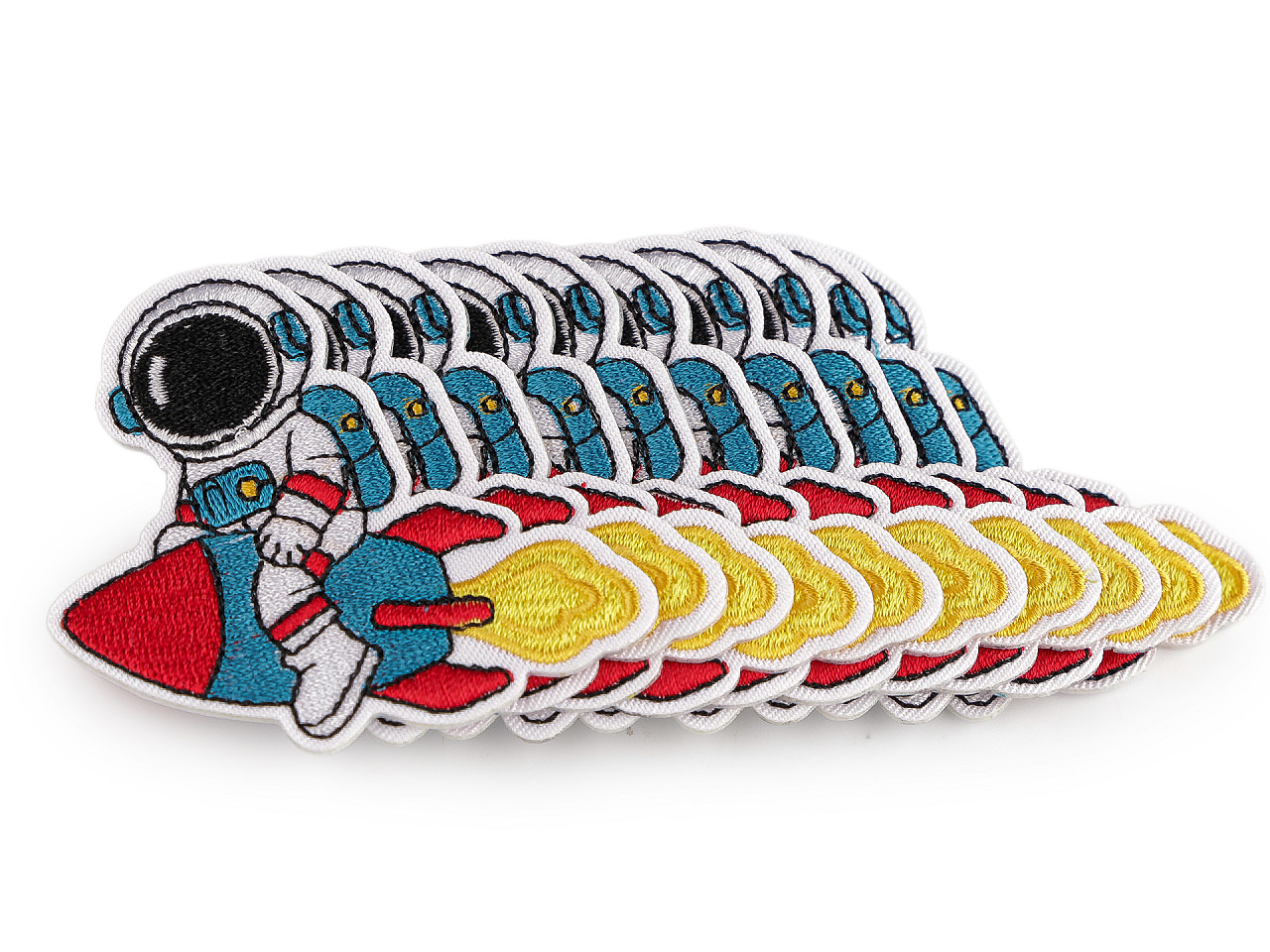 Nažehlovačka vesmír, střední, 1 bílá kosmonaut