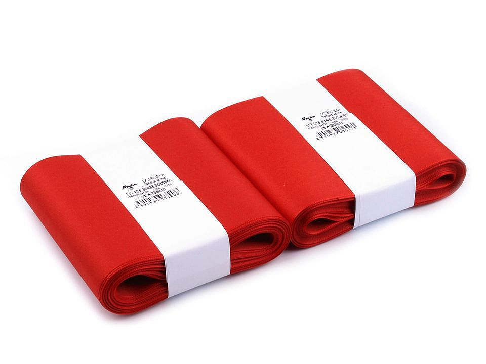 Stuha taftová šíře 10,8 cm, malé, 643 červená