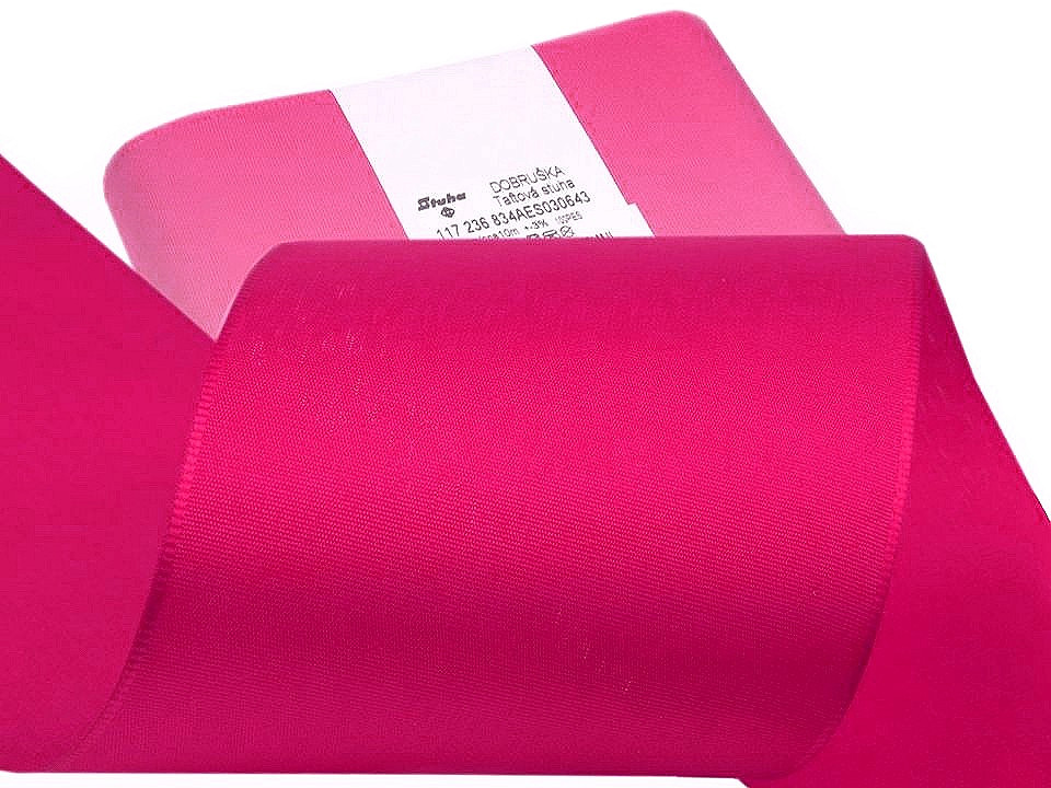 Stuha taftová šíře 10,8 cm, malé, 643 červená