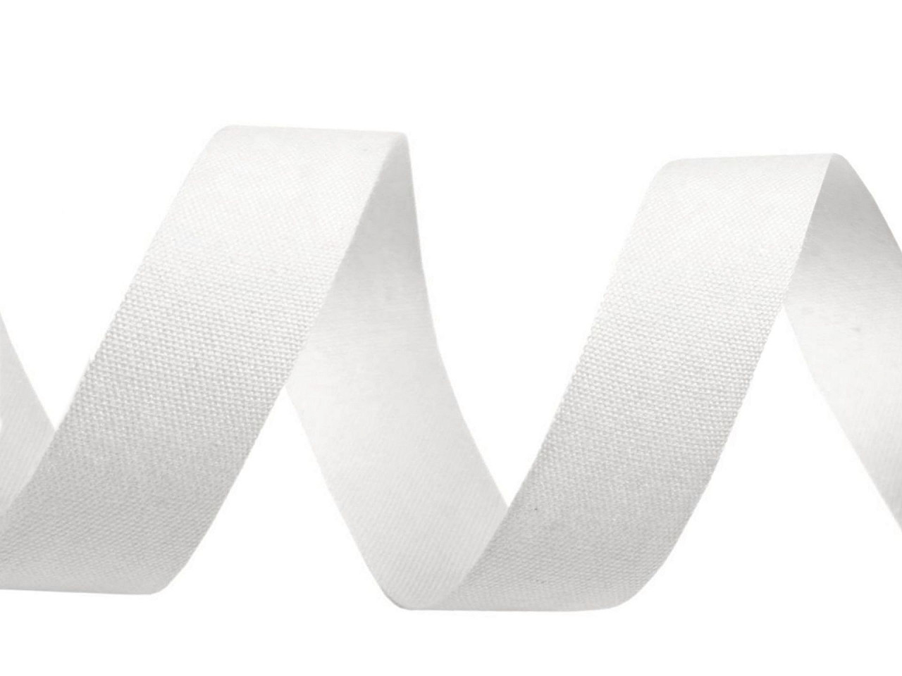 Cotton ribbon / canvas width 15 mm, white, 1 m