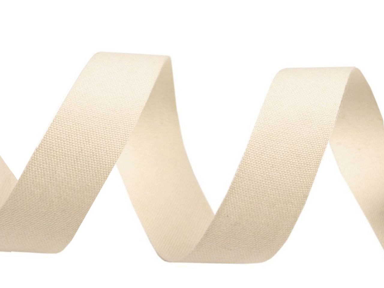 Cotton ribbon / canvas width 15 mm, light jute, 1 m