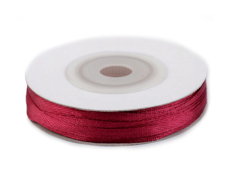 Atlasová stuha šíře 3 mm, střední, 02 vanilková