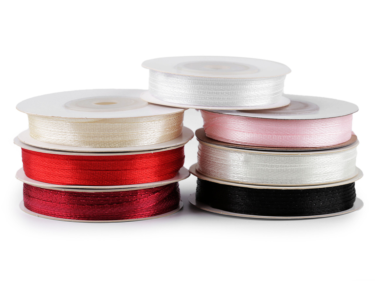 Atlasová stuha šíře 3 mm, střední, 02 vanilková