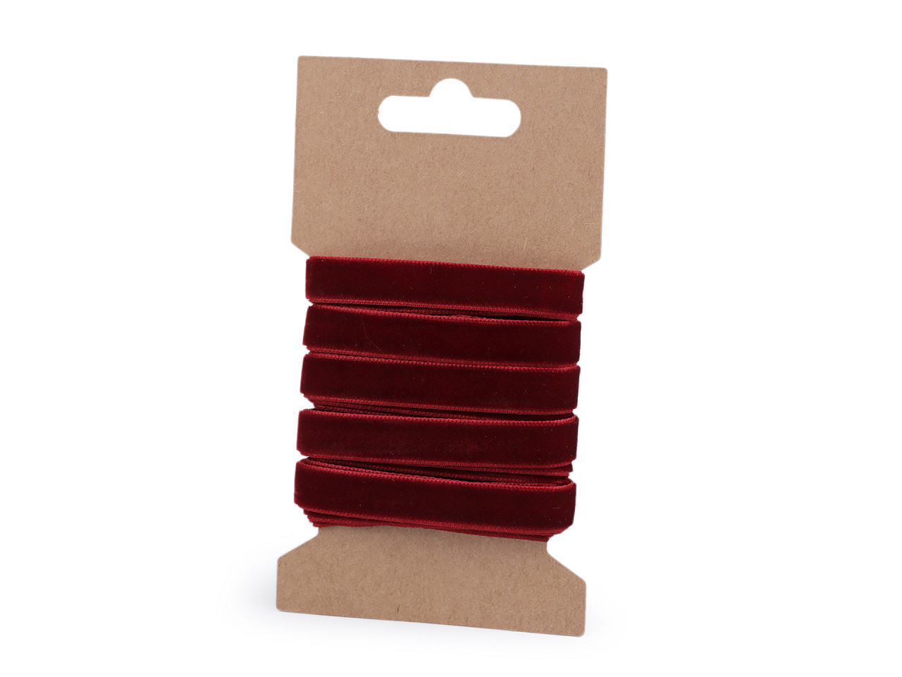 Velvet ribbon 9 mm wide, burgundy, 3 m