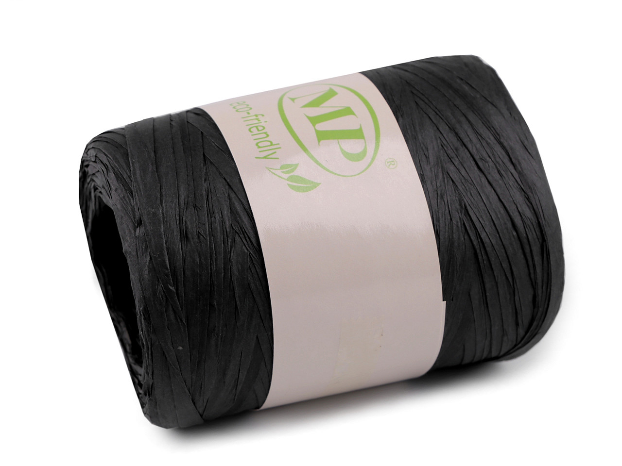 Lyko raffia for knitting bags, width 5-8 mm, black, 1 pc