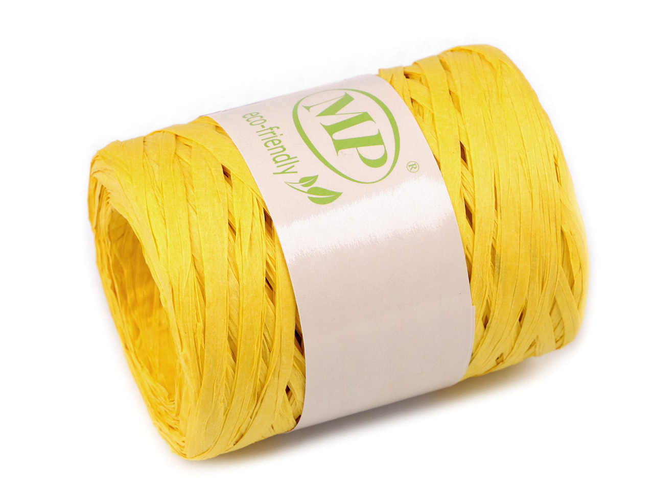 Lyko raffia for knitting bags, width 5-8 mm, yellow, 1 pc